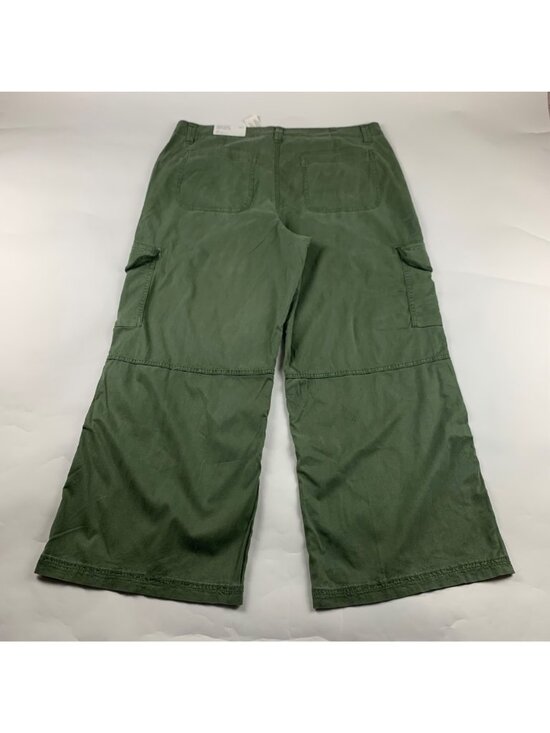 SHORT American Eagle Olive Dreamy Drape Stretch Wide Leg Cargo Pant 18S New - Picture 6 of 7